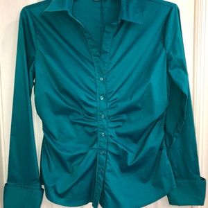 Ruched button down blouse